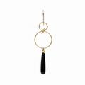 Chorthip infinity knot earrings with black onyx drop design, featuring silver-toned metal and intricate craftsmanship.