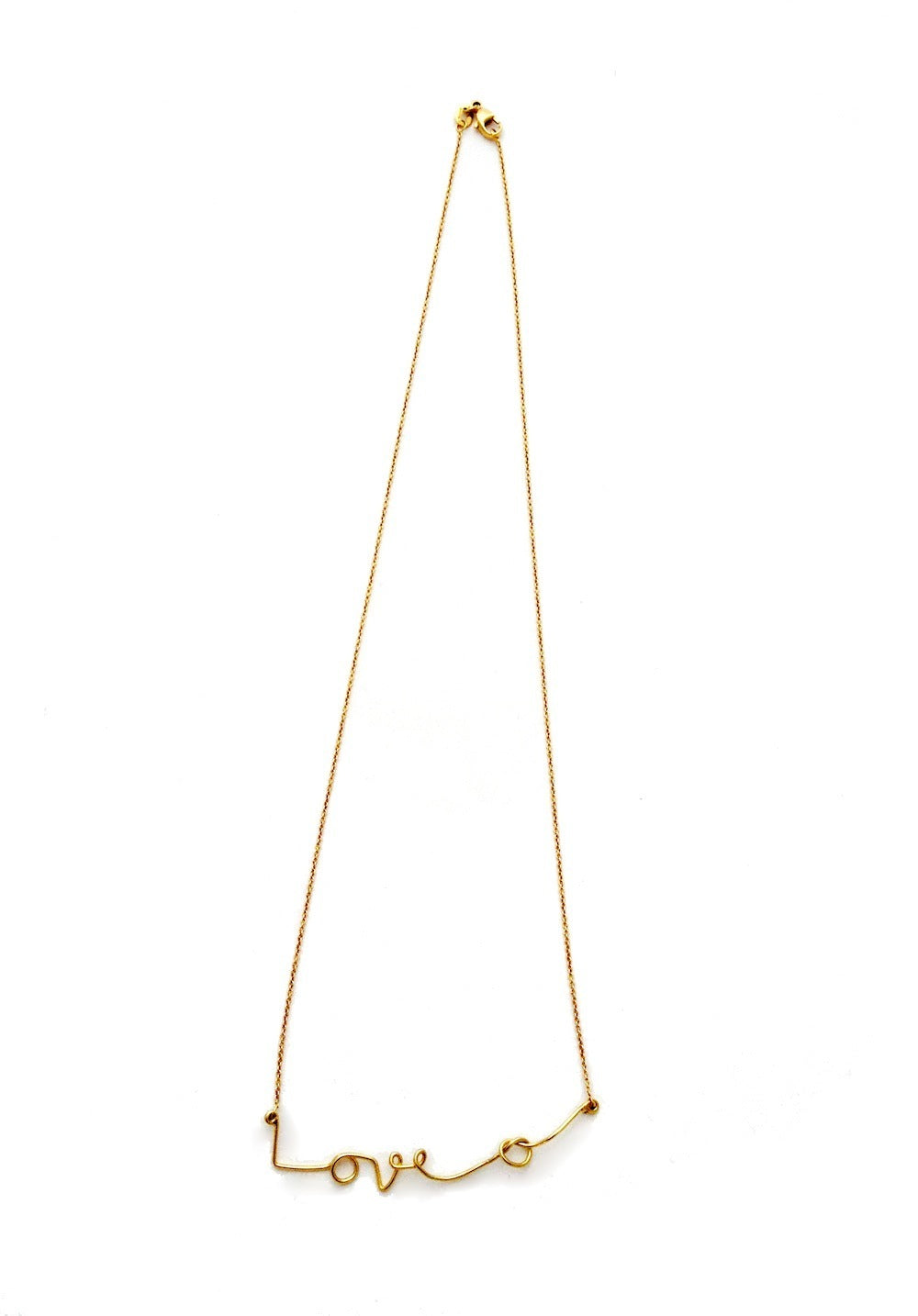 Love Knot necklace by Chorthip featuring a delicate intertwined heart-shaped pendant on a silver chain.