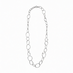 Silver URS Link Necklace by Chorthip featuring interconnected chain links and a sleek, modern design.