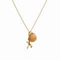 Gold coral pendant from Chorthip featuring a textured coral design on a sleek gold chain.