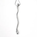 Chorthip Long Linear Raindrop Pendant in silver with a sleek, elongated teardrop design hanging from a delicate chain.