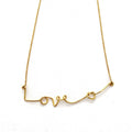 Gold Love Knot Necklace by Chorthip with intertwined heart-shaped design on a delicate chain.