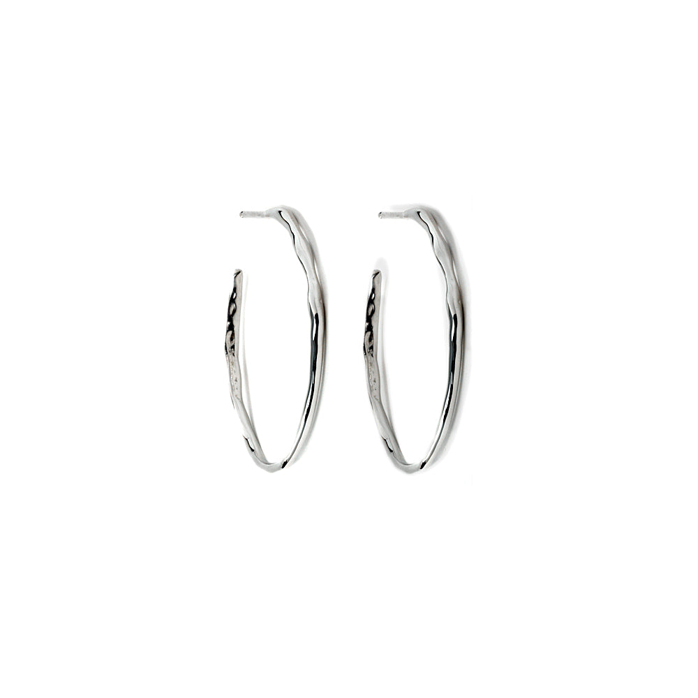Large rain-shaped hoop earrings by Chorthip, featuring a smooth, shiny finish perfect for stylish accessorizing.