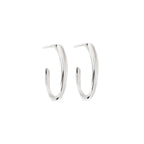 Small Raindrop Hoop Earrings by Chorthip featuring delicate silver hoops with raindrop-shaped charms.