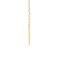 Closeup of Chorthip Helix Spiral Pendant showing its intricate metal spiral design on a sleek chain.
