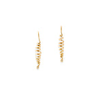 Chorthip Helix Spiral Earrings showing twisted silver earrings with a spiral design for women.