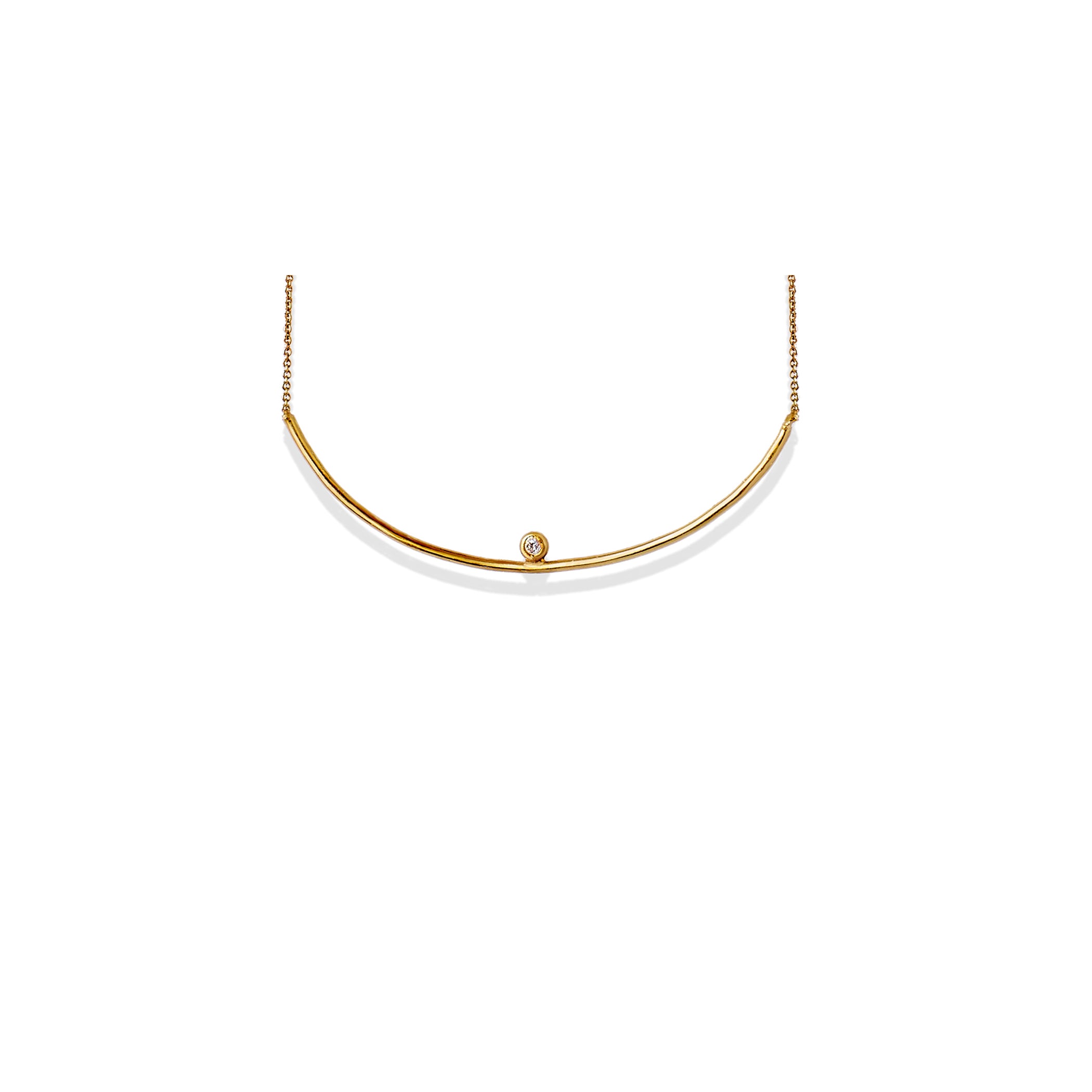 Chorthip Helix Moon pendant necklace featuring a spiral design, displayed on a neutral background.