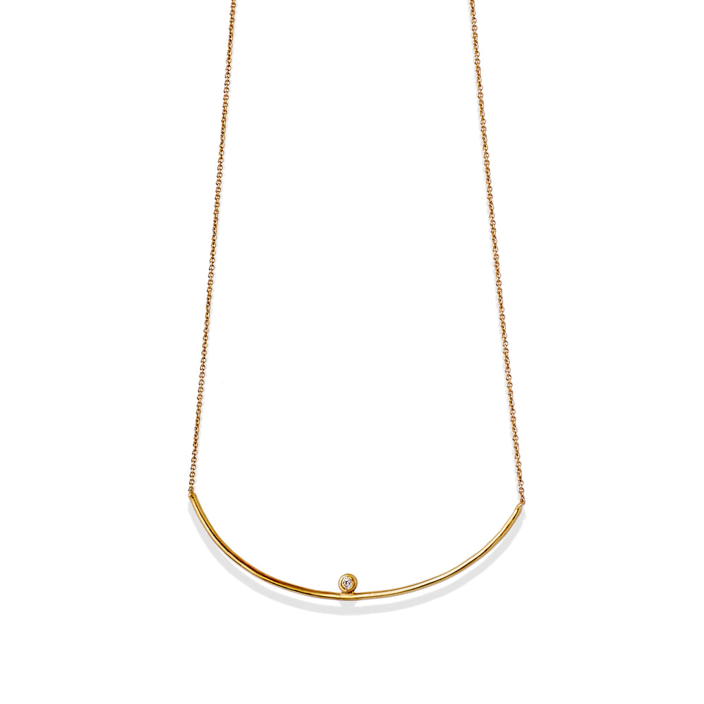 Silver Helix Moon pendant necklace by Chorthip featuring a spiral design, close-up image showing detailed craftsmanship.