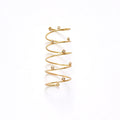 Silver Helix Spiral Ring by Chorthip, showcasing a sleek, twisted design with a polished finish on a neutral background.
