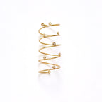 Silver Helix Spiral Ring by Chorthip, showcasing a sleek, twisted design with a polished finish on a neutral background.