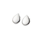 Large raindrop-shaped earrings by Chorthip featuring shiny button design, shown as elegant earrings on a neutral background.