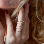 Close-up of Chorthip Helix Spiral Ring showing its intricate silver design and coiled spiral shape.
