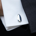 Chorthip Pebble Stone cufflinks featuring smooth, rounded stone design in a polished metal setting for a sophisticated look.