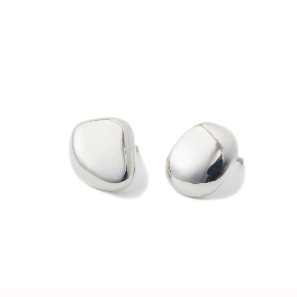 Chorthip Pebble Stone earrings featuring smooth, rounded pebble design in earthy tones, stylish and lightweight jewelry piece.