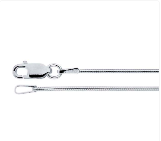 Sterling silver snake chain necklace with 1mm thickness and seamless design, perfect for everyday jewelry wear