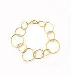 Chorthip URS Link Gold Bracelet featuring wave-link design, shiny gold finish, and elegant craftsmanship.