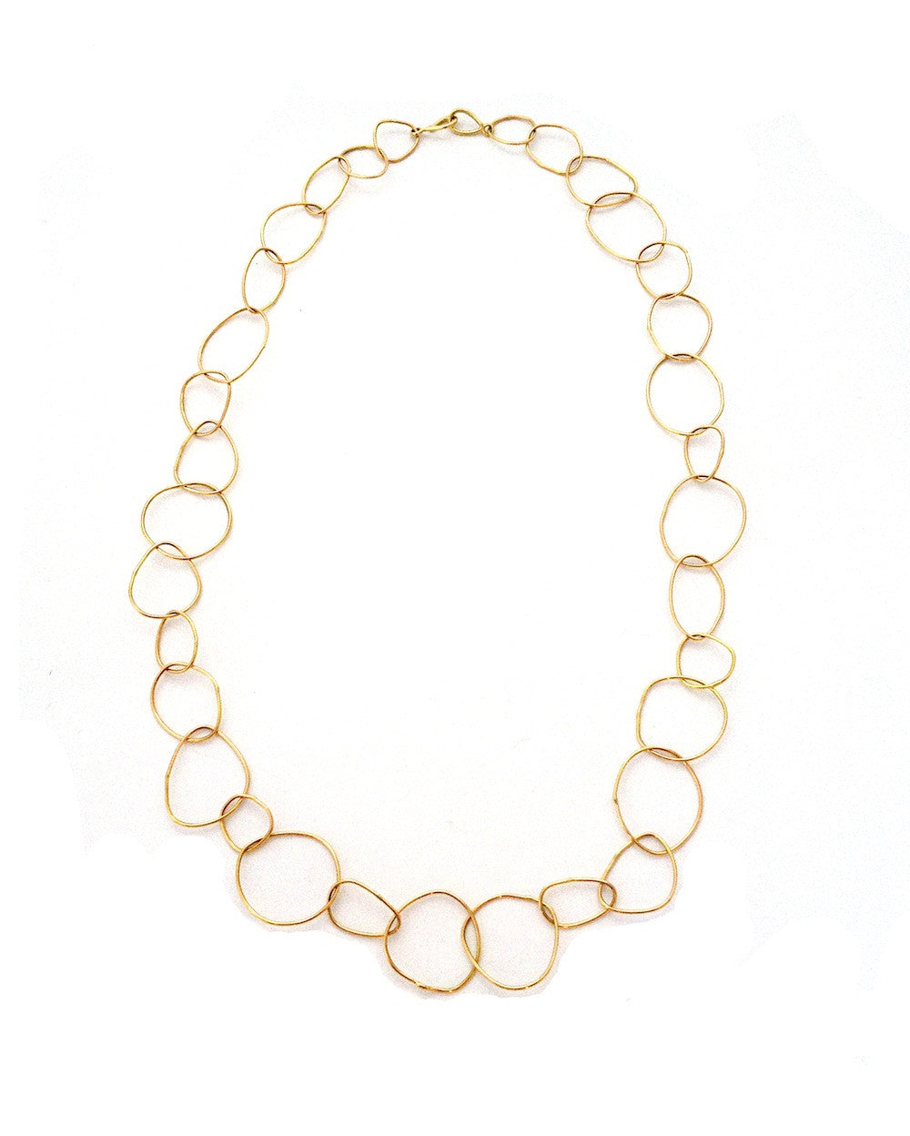 Chorthip URS Link Gold Necklace, 24-inch wave-style chain, showcasing shiny gold links on a plain background.