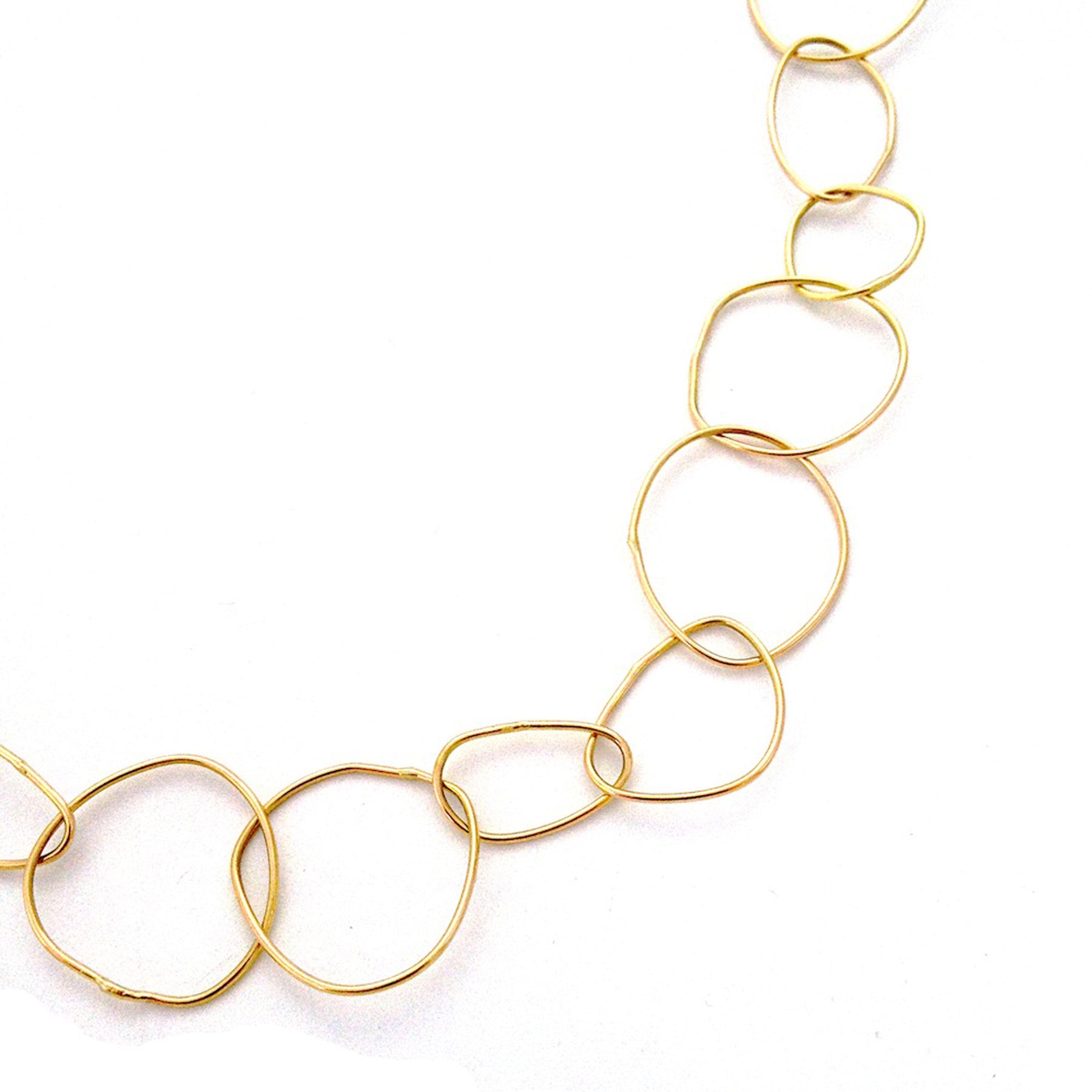 Chorthip URS Link Gold Necklace with 24-inch wave chain design, shiny gold finish, and detailed link pattern.