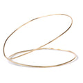 Two gold spiral bangles from Chorthip with double spiral design, showcasing their shiny, intricate craftsmanship.